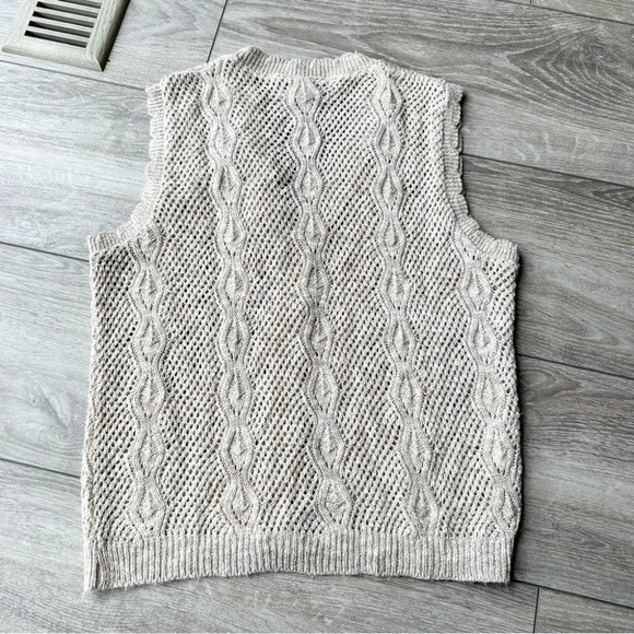 Vintage D'Allaird's Crochet Open Cable Knitted Waistcoat Vest Made in Canada - Picture 10 of 11
